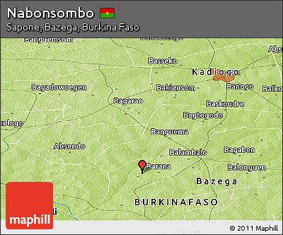 Physical Panoramic Map of Nabonsombo