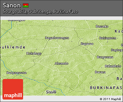 Physical Panoramic Map of Sanon