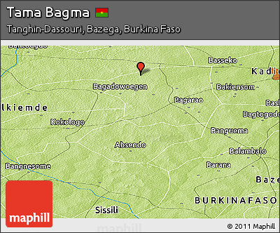 Physical Panoramic Map of Tama Bagma