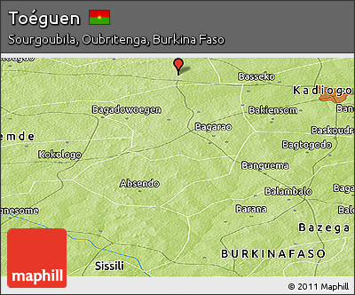 Physical Panoramic Map of Toéguen