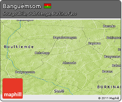 Physical Panoramic Map of Banguèmsom
