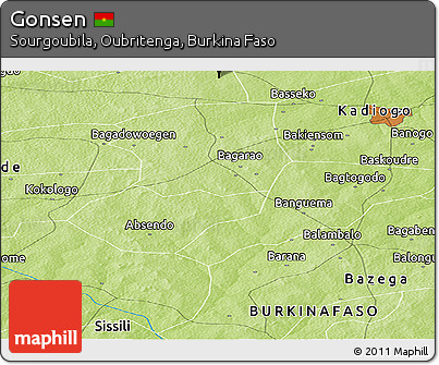 Physical Panoramic Map of Gonsen