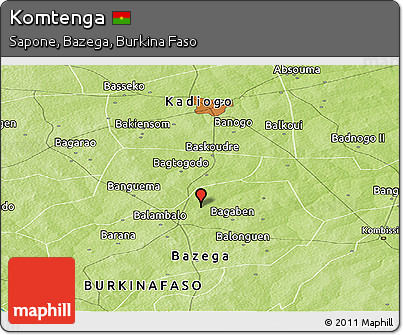 Physical Panoramic Map of Komtenga