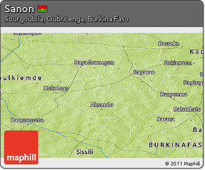 Physical Panoramic Map of Sanon