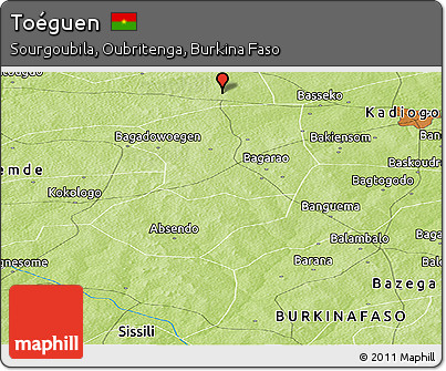 Physical Panoramic Map of Toéguen