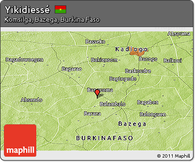 Physical Panoramic Map of Yikidiessé