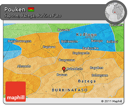 Political Panoramic Map of Pouken