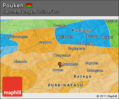Political Panoramic Map of Pouken