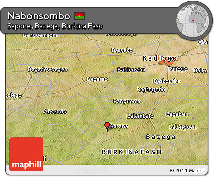 Satellite Panoramic Map of Nabonsombo