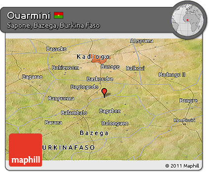Satellite Panoramic Map of Ouarmini