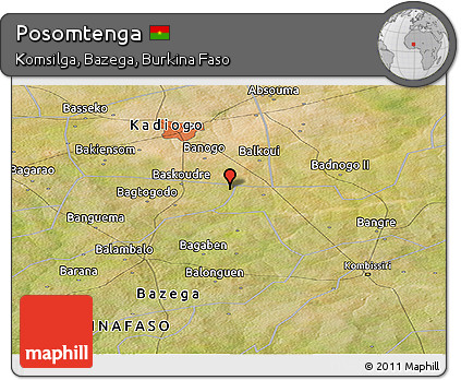 Satellite Panoramic Map of Posomtenga