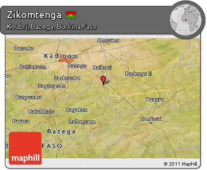 Satellite Panoramic Map of Zikomtenga