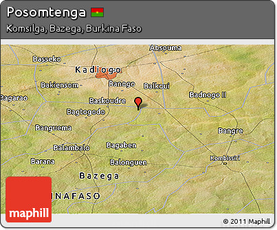 Satellite Panoramic Map of Posomtenga