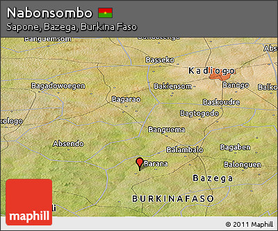 Satellite Panoramic Map of Nabonsombo