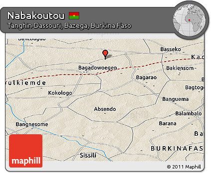 Shaded Relief Panoramic Map of Nabakoutou