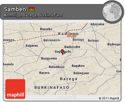 Shaded Relief Panoramic Map of Samben
