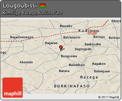 Shaded Relief Panoramic Map of Lougoubissi