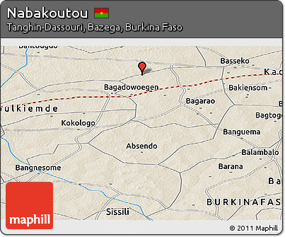 Shaded Relief Panoramic Map of Nabakoutou