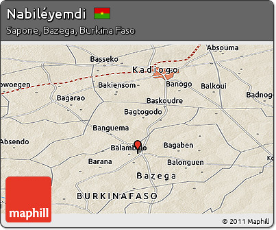 Shaded Relief Panoramic Map of Nabiléyemdi