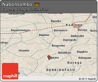 Shaded Relief Panoramic Map of Nabonsombo