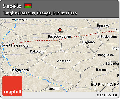 Shaded Relief Panoramic Map of Sapélo