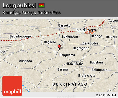 Shaded Relief Panoramic Map of Lougoubissi