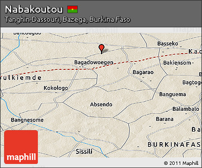 Shaded Relief Panoramic Map of Nabakoutou