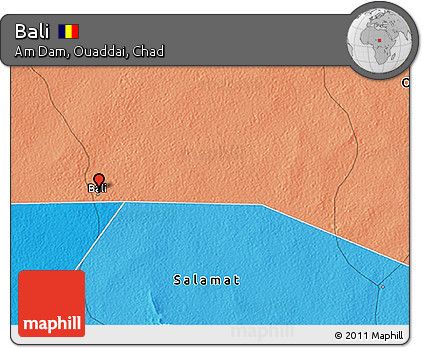 Political 3D Map of Bali