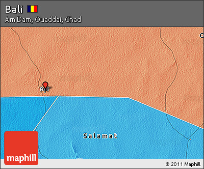 Political 3D Map of Bali