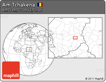 Blank Location Map of Am Tchakena