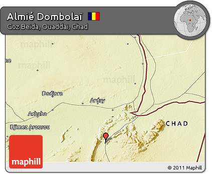 Physical 3D Map of Almié Dombolaï