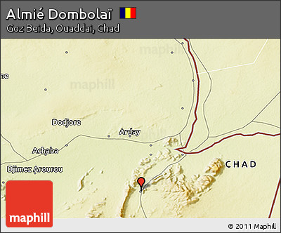 Physical 3D Map of Almié Dombolaï