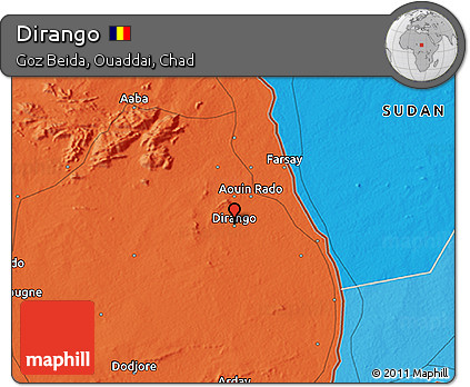 Political 3D Map of Dirango
