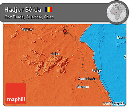 Political 3D Map of Hadjer Béïda