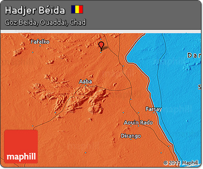 Political 3D Map of Hadjer Béïda