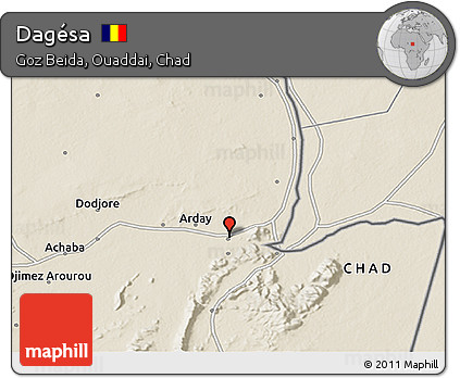Shaded Relief 3D Map of Dagésa