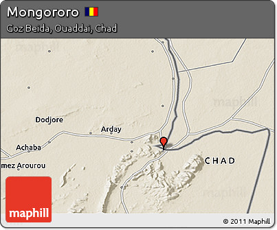 Shaded Relief 3D Map of Mongororo