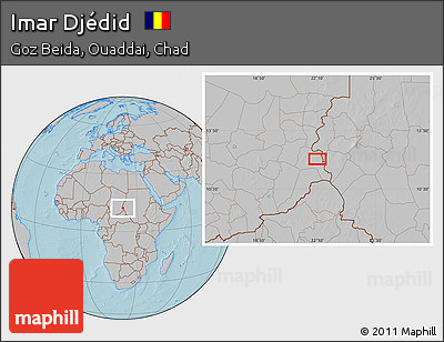 Gray Location Map of Imar Djédid, hill shading