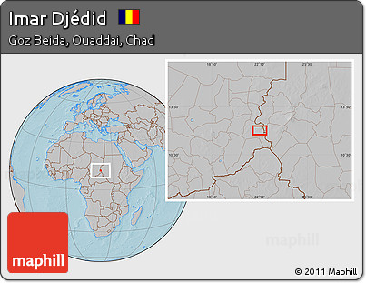 Gray Location Map of Imar Djédid, hill shading