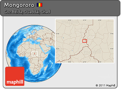 Shaded Relief Location Map of Mongororo