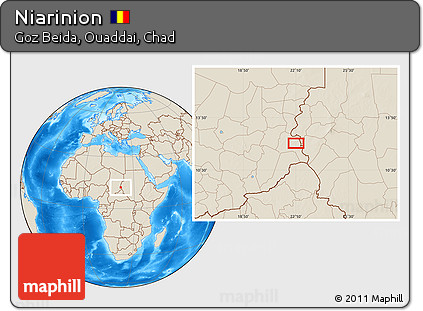 Shaded Relief Location Map of Niarinion