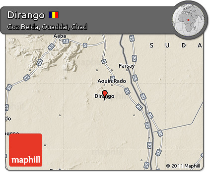 Shaded Relief Map of Dirango