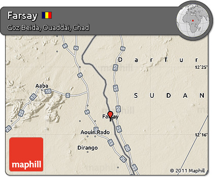 Shaded Relief Map of Farsay