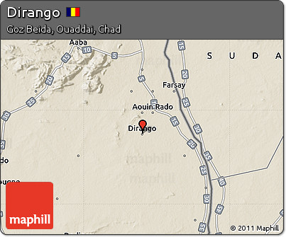 Shaded Relief Map of Dirango