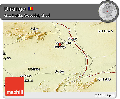 Physical Panoramic Map of Dirango