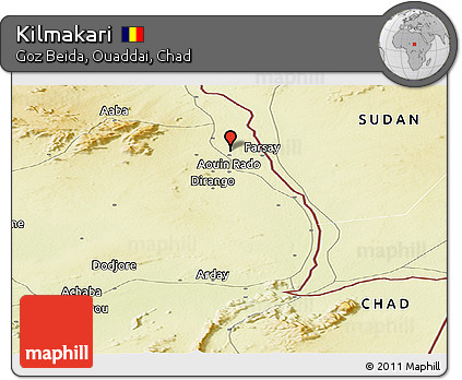 Physical Panoramic Map of Kilmakari