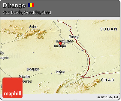 Physical Panoramic Map of Dirango