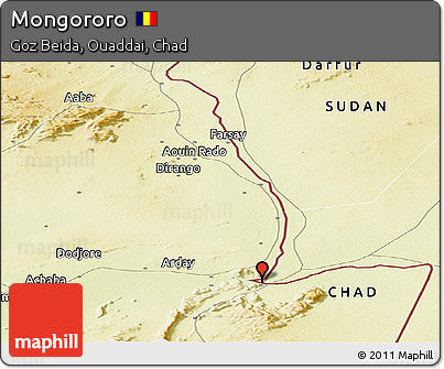 Physical Panoramic Map of Mongororo