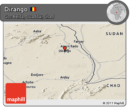 Shaded Relief Panoramic Map of Dirango