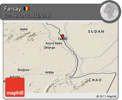 Shaded Relief Panoramic Map of Farsay